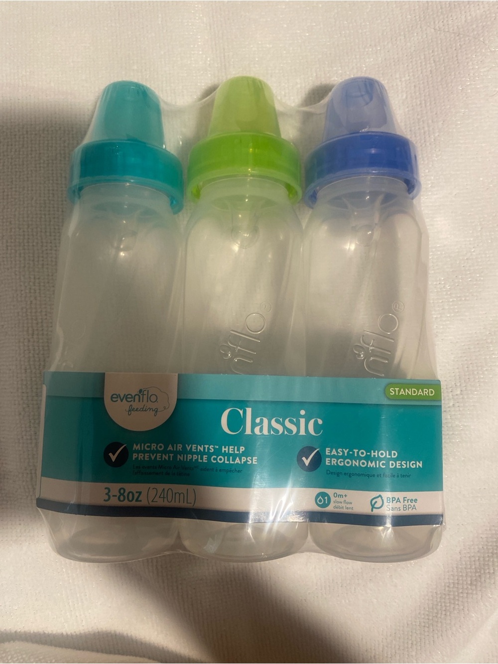 Evenflo Classic 3 oz Baby Bottles 3-Pack NWT